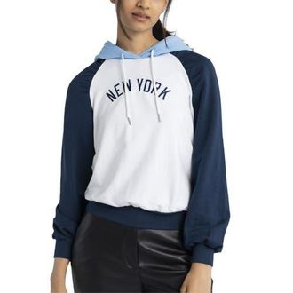 Lusso Womens Lusso White New York Yankees Marlowe Tri-Blend Raglan Pullover Hoodie at Nordstrom, Size Xx-Large