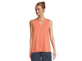 L.L.Bean Streamside T-Shirts Split-Neck Short Sleeve Womens Clothing Faded Orange : XL, Polyester/Spandex