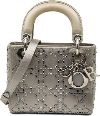 Dior Pre-owned Dior Mini Satin Cannage Crystal Embellished Lady Dior Ladies DC4TIHU3YKJN7C5R