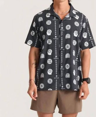 Roark Bless Up Trail Button Up Shirt In Washed Black