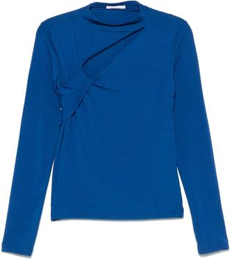 Patrizia Pepe cut-out draped top - Blue