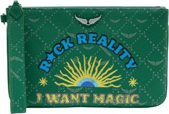 Zadig&Voltaire Z Pouch Monogram Clutch - Dames - Clutches - Groen - ONE Size - Polyester - Tassen