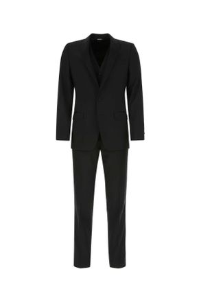 Dolce & Gabbana Black Wool Blend Tracksuit