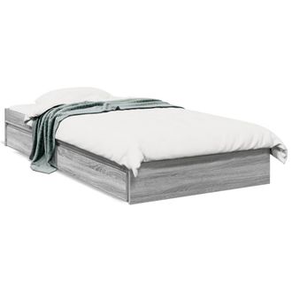 Berkfield Home Bed Frame with Drawers without Mattress Grey Sonoma 100x200 cm