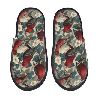 Generic Red Birds (2) Men Women Sliders Cosy House Slippers Non-Slip House Shoes For Bedroom Outdoor Winter L
