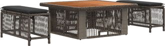 vidaXL Conjunto De Comedor De Jard&iacute;n 3 Uds. Gris Y Gris Oscuro Vidaxl