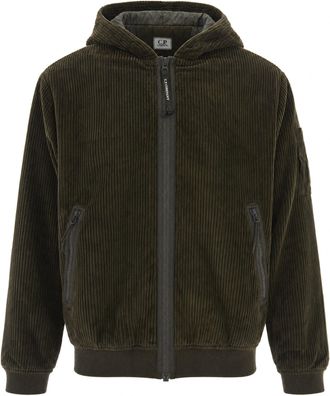 C.P. Company Ivy Green Hooded Corduroy Full-Zip Jacket