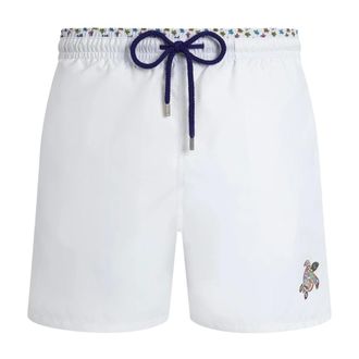 Vilebrequin Beachwear, male, White, Size: 2XL Micro Ronde Des Tortues Swim Shorts