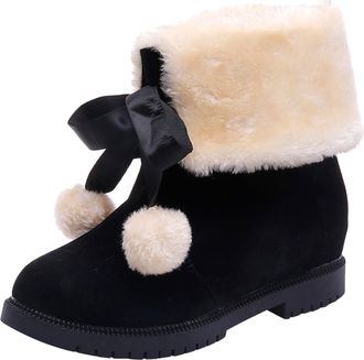 Generic Snow Boots for Women Fashion Wide Width Ankle Boots Lightweight, Warm and Comfortable Slip On Water-Resistant Outdoor Booties Suitable for Various Out