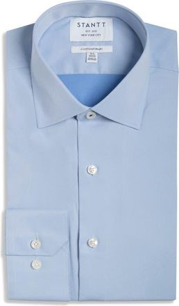 Stantt Contemporary Fit Performance Twill Dress Shirt in Light Blue at Nordstrom, Size 18 - 36