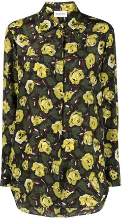 P.A.R.O.S.H. floral-print silk shirt - women - Silk - S - Green