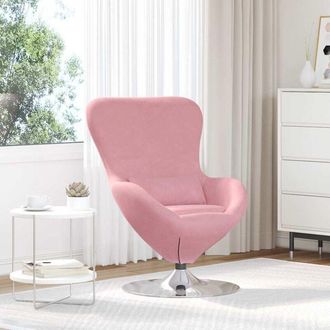 vidaXL Sill&oacute;n Huevo Rosa 63 X 73 X 90 Cm Terciopelo Vidaxl