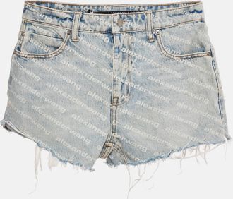 Alexander Wang Blue Denim Bite Highrise Shorts S/waist