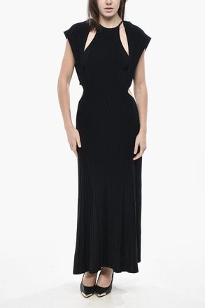 Chlo&eacute; Ribbed Wool Dress with Cut-Out Chloe