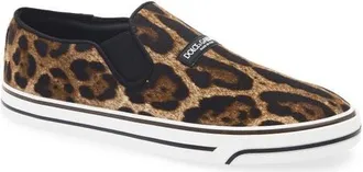 Dolce & Gabbana Leopard Print Canvas Sailing Sneaker in Leo New at Nordstrom, Size 44
