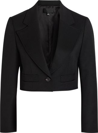 Nili Lotan Belino Cropped Wool Jacket - Black - 0 (UK4 / Xxs)