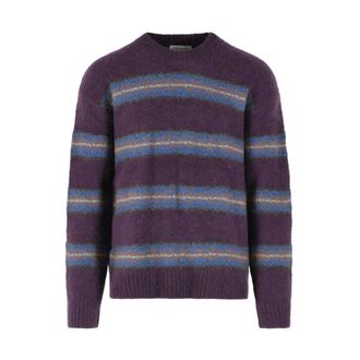Dries Van Noten Master Boucle Stripe Trui - Heren - Truien - Paars - Maat: L Zijde
