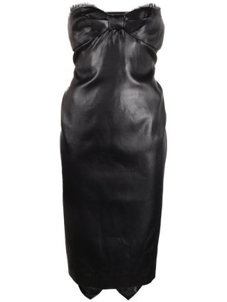 Saint Laurent strapless mid-length dress - women - Silk - 34 - Black