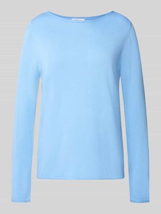 s.Oliver Red Label Regular Fit Strickpullover aus Baumwoll-Viskose-Mix in Hellblau, Gr&ouml;&szlig;e 36