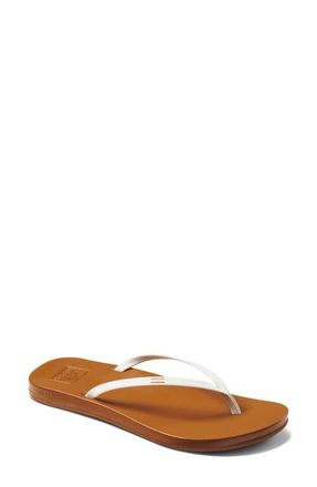 Reef Cushion Slim Flip Flop in White/tan at Nordstrom, Size 10