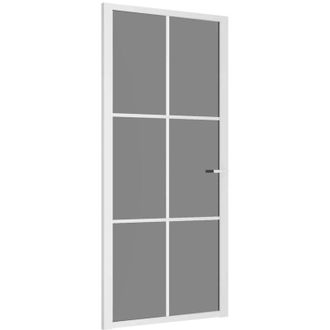 vidaXL Vidaxl - Puerta Interior Vidrio Egs Y Aluminio Blanco 93x201,5 Cm