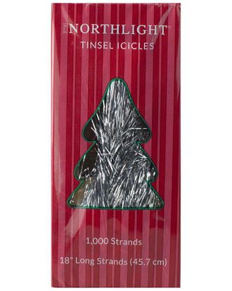 Northern Lights Dnu Unprofitable Northlight 1000Ct Silver Tinsel Icicle Strands Christmas Decorations 18In