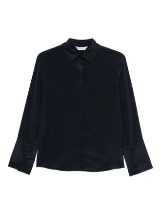 Max Mara Mxpvoliera long-sleeve blouse - women - Silk/Elastane - 42 - Blue