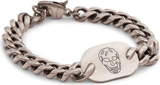 Alexander McQueen Skull Plate Pendant Bracelet in Mcq0911Sil.v.b Antil at Nordstrom
