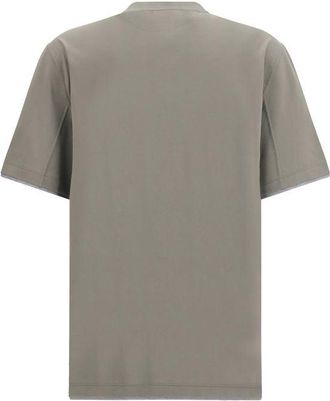 Brunello Cucinelli Mens Bicolor Cotton T-Shirt