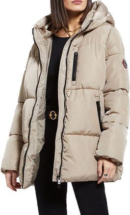ottod'Ame Quilted Puffer Short Jacket in Stone at Nordstrom, Size Large It