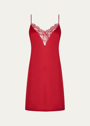 Lise Charmel Embroidered Applique Silk Satin Babydoll