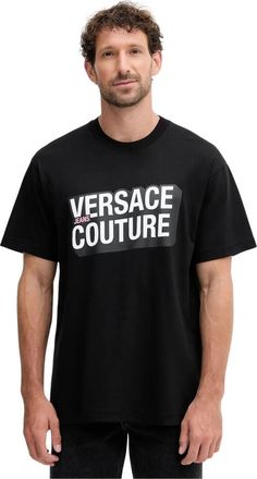 Versace Jeans Couture Tops > T-shirts - Heren - T-shirts - Zwart - S - Katoen - Tops