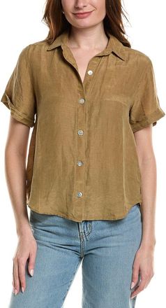 Bella Dahl Cuffed Short Sleeve Linen-Blend Shirt