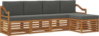 vidaXL Conjunto De Sof&aacute;s De Exterior 5 Uds. Natural Y Antracita Vidaxl