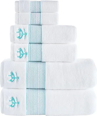 Brooks Brothers Rope Stripe Border 6Pc Towel Set