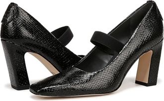 Franco Sarto Flexa Bria Pump Womens Black Snake Print Block Heel HTAT1138