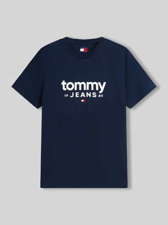 Tommy Jeans Relaxed Fit T-Shirt aus reiner Baumwolle mit Label-Schriftzug in Marine, Gr&ouml;&szlig;e XXL