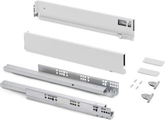 Emuca Emuca - Caj&oacute;n Exterior Vertex Con Regulaci&oacute;n 3d De Altura 83mm, 40kg, Profundidad 500mm, Acero, Pintado Blanco