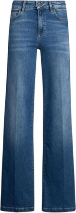 Liu Jo Denim Blauwe Stijlvolle Broek - Dames - Loose Fit Jeans - Blauw - W29 - Denim - Jeans