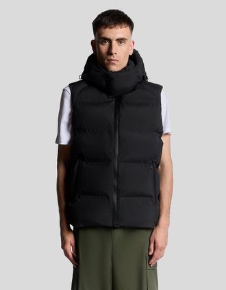 Lyle & Scott Lyle And Scott Mens Heavyweight Hooded Puffer Gilet - Black - Size: Regular/34