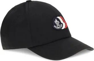 Moncler Mens Black Cotton Cap (baseball Hat)