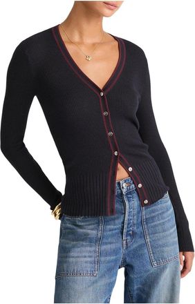 Madewell Cardigan Sweater Womens Dark Navy Merino Wool V-Neck GBO3758