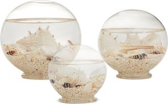 Two's Company Atlantis Set Of 3 Decorative Filled Globes