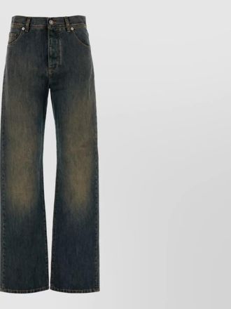 Fendi denim straight-leg long jeans