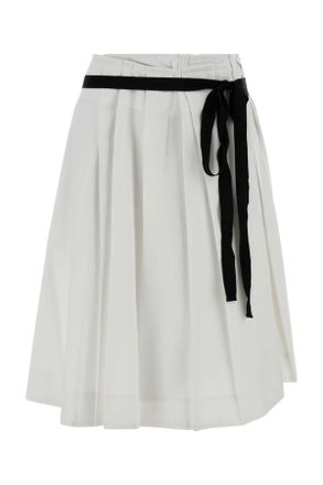 Prada White Gabardine Skirt