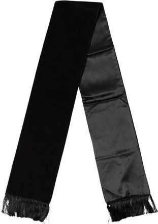 Dolce & Gabbana Zijden Sjaal met Franjes - Heren - Zijden sjaals - Zwart - ONE Size - Satijn - Accessoires
