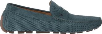 Baldinini Su&egrave;de Geperforeerde Leren Mocassin - Heren - Loafers - Groen - 42 EU - Su&egrave;de - Schoenen