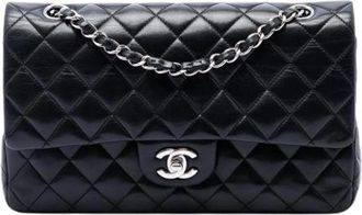 Chanel Pre-owned Double Flap Shoulder Bag - Dames - Vintage Schoudertas - Zwart - ONE Size - Leer - Vintage