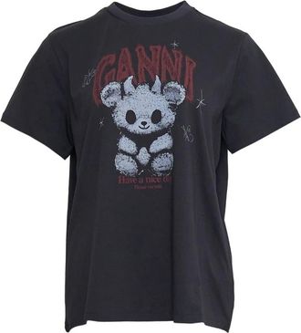 Ganni Mujer, Camisetas, Negro, Talla: S