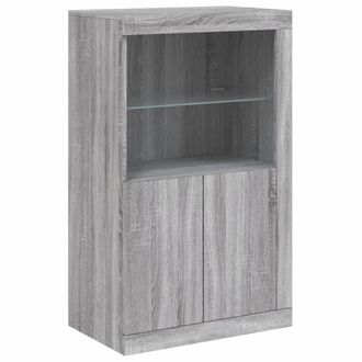 Berkfield Home Side Cabinet with LED Lights Grey Sonoma Engineered Wood